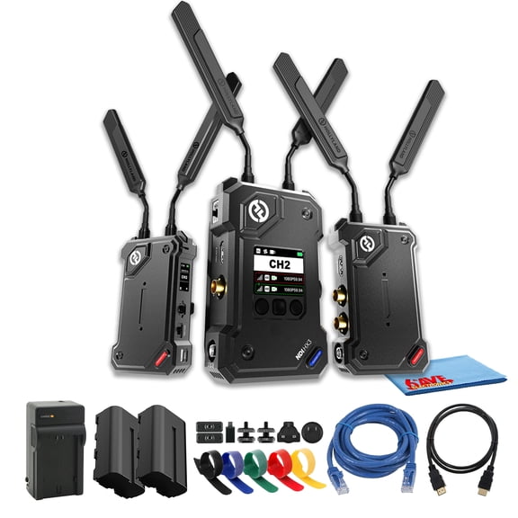 Hollyland Cosmo C2 HDMI SDI Wireless Video System | 2 Transmitters 1 Receiver, 3000ft Range, 1080p60, 33ms Latency, RTMP UVC Streaming | Battery, Charger, Ethernet Cable, HDMI Cable