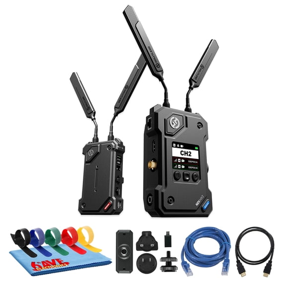 Hollyland Cosmo C2 Wireless Video Transmission System | HDMI SDI Transmitter Receiver Kit, 3000ft Range, 1080p60, 33ms Latency, RTMP NDI HX Streaming | HDMI Cable, Ethernet Cable, Cleaning Cloth