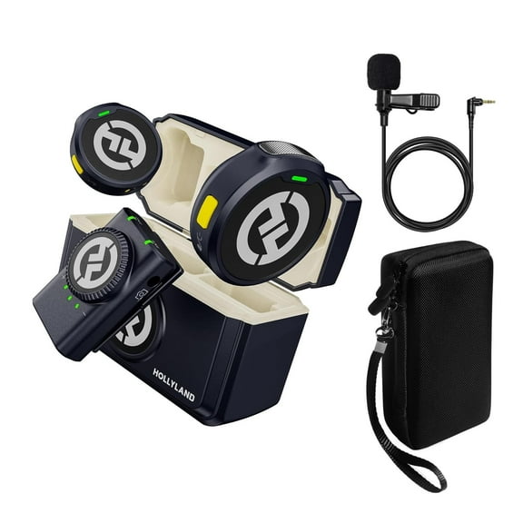 Hollyland LARK M2 DUO 2-Person Wireless Camera-Mount Microphone System  with Case, and Lavalier