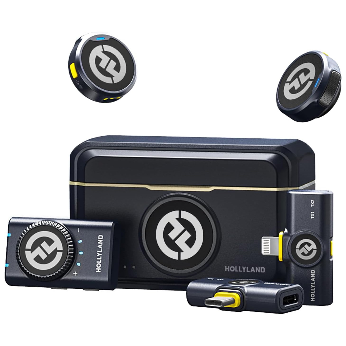 Hollyland LARK M2 DUO Adjustable 2 Person Wireless Combo Microphone System, Charcoal