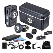 Hollyland LARK M2 DUO Wireless Lavalier Microphone System for Camera/iPhone/Android/Laptop 2-Person, 2.4GHz Clip-On Mic with Noise Cancellation 30Hr Battery For Vidoe Recorning and Streaming Bundle