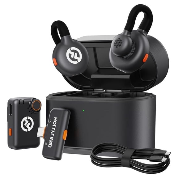 Hollyland Lark M2S Combo Wireless Microphone System and Up To 30 Hours of Battery Life (2.4 GHz, Space Gray)