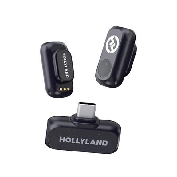 Hollyland LARK A1 2.4GHz 2-Person Wireless Mini Duo Version Lavalier Microphone System with USB-C Connector, Space Gray