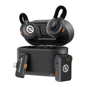 Hollyland LARK M2S Ultimate Combo Wireless Lavalier Microphone System with Titanium Clip and Noise Cancellation for Cameras and Mobile Devices Black