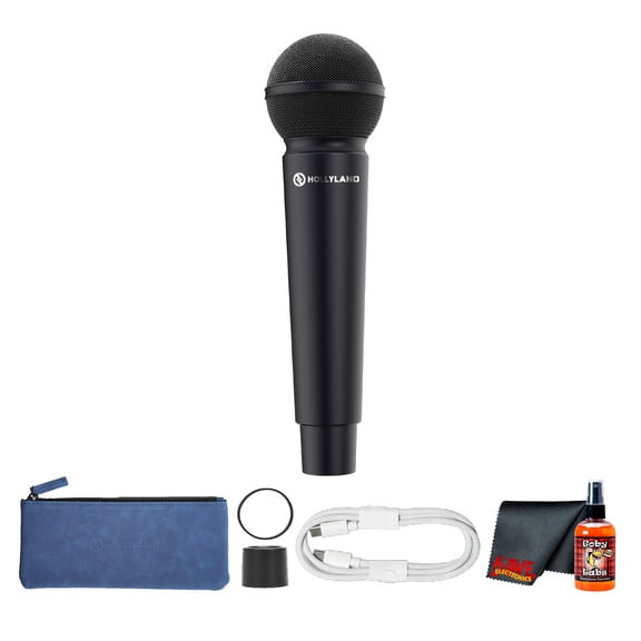 Hollyland MELO P1 Wireless Handheld Cardioid Condenser Microphone Space Gray | 2.4GHz, AI Noise Cancellation, 32-Bit Float Audio + Mic Cleaner + Cleaning Cloth
