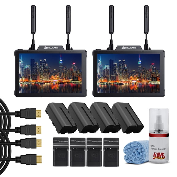 Hollyland Pyro 7 Wireless Video Transmitter & Receiver | 7" Monitor, 1300ft Range, Dual-Band, 60ms Latency