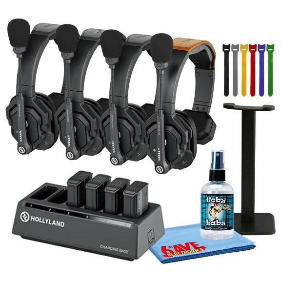 Hollyland Solidcom SE 4S Wireless Intercom System | 4-Person Full-Duplex | 1100ft Range | Noise Cancellation