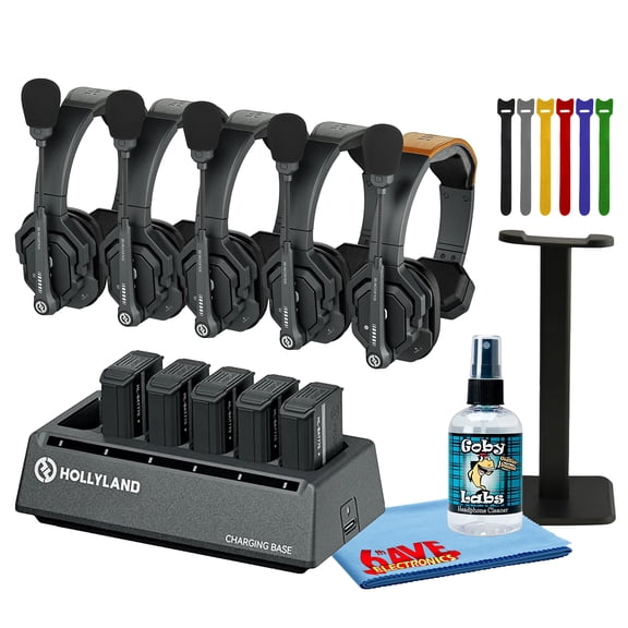 Hollyland Solidcom SE 5S Wireless Intercom System | 5-Person Full-Duplex, 1100ft Range, Noise Cancellation