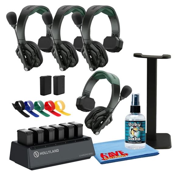 Hollyland Solidcom SE Pro 4S Wireless Intercom System | 4-Person Full-Duplex | 1.9GHz | Noise Cancellation
