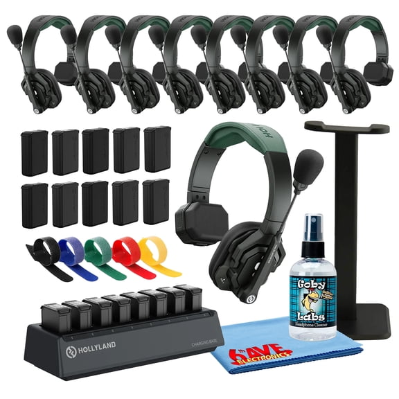Hollyland Solidcom SE Pro 9S Wireless Intercom System | 9-Person Full-Duplex | 1.9GHz | Noise Cancellation
