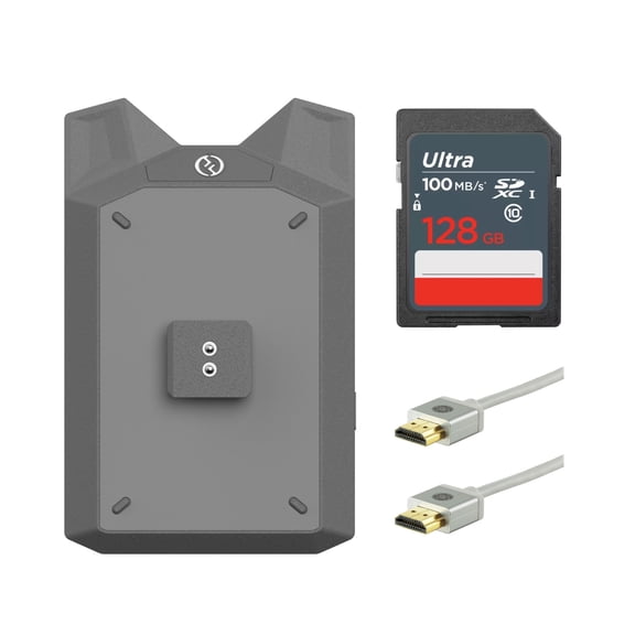 Hollyland Vcore Wireless Video Transmission System Bundle with HDMI Cable (2-Pack) and 128GB Memory Card (4 Items)