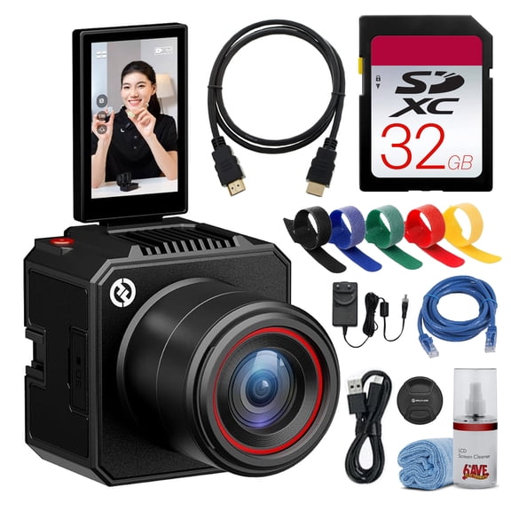 Hollyland VenusLiv Air All in One Live Streaming Camera | 4K30 Video, 50MP CMOS Sensor, AI Auto Tuning, RTMP Streaming, 3" Flippable Touchscreen | Content Creators Podcasting Bundle + Memory Card