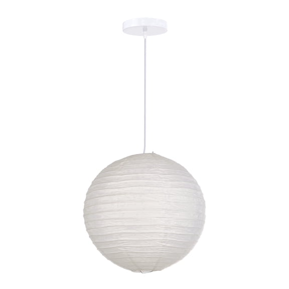 Hollymoon Nordic Minimalist Living Room White Spherical Rice Paper Pendant Light