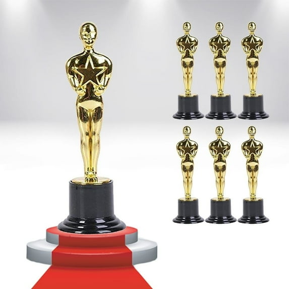 Trophy Hollywood Award Gold Trophy 6PK Oscar-Inspired VIP Party Favor Novelty
