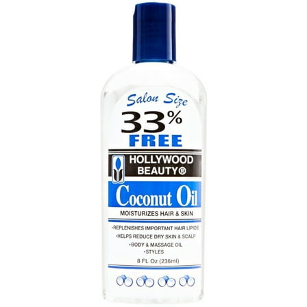 Hollywood Beauty Coconut Oil Moisturizes Hair & Skin 8 oz
