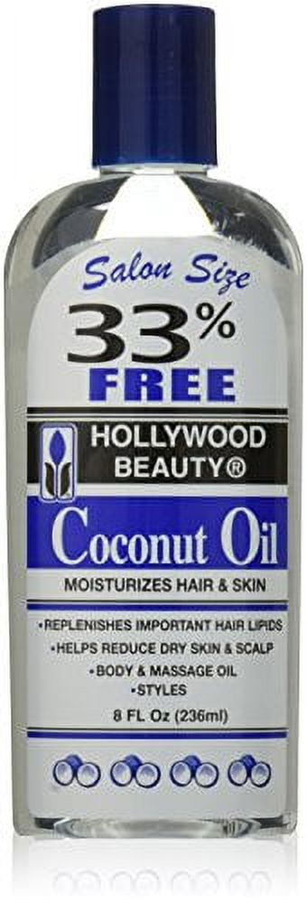 Hollywood Beauty Coconut Oil Moisturizes Hair and Skin, 8 oz, 2 Pack
