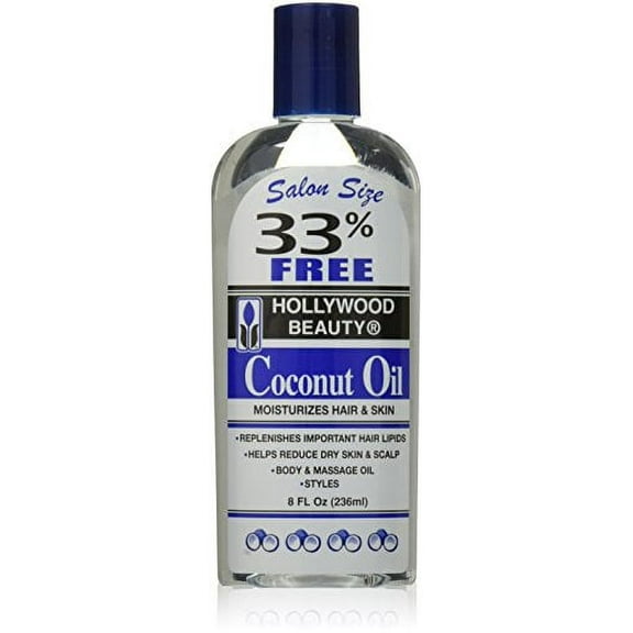 Hollywood Beauty Coconut Oil Moisturizes Hair and Skin, 8 oz