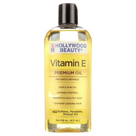 Hollywood Beauty Vitamin E Oil for Hair, Scalp, and Skin Oil, 8 fl oz, Dry Skin, Moisturizing