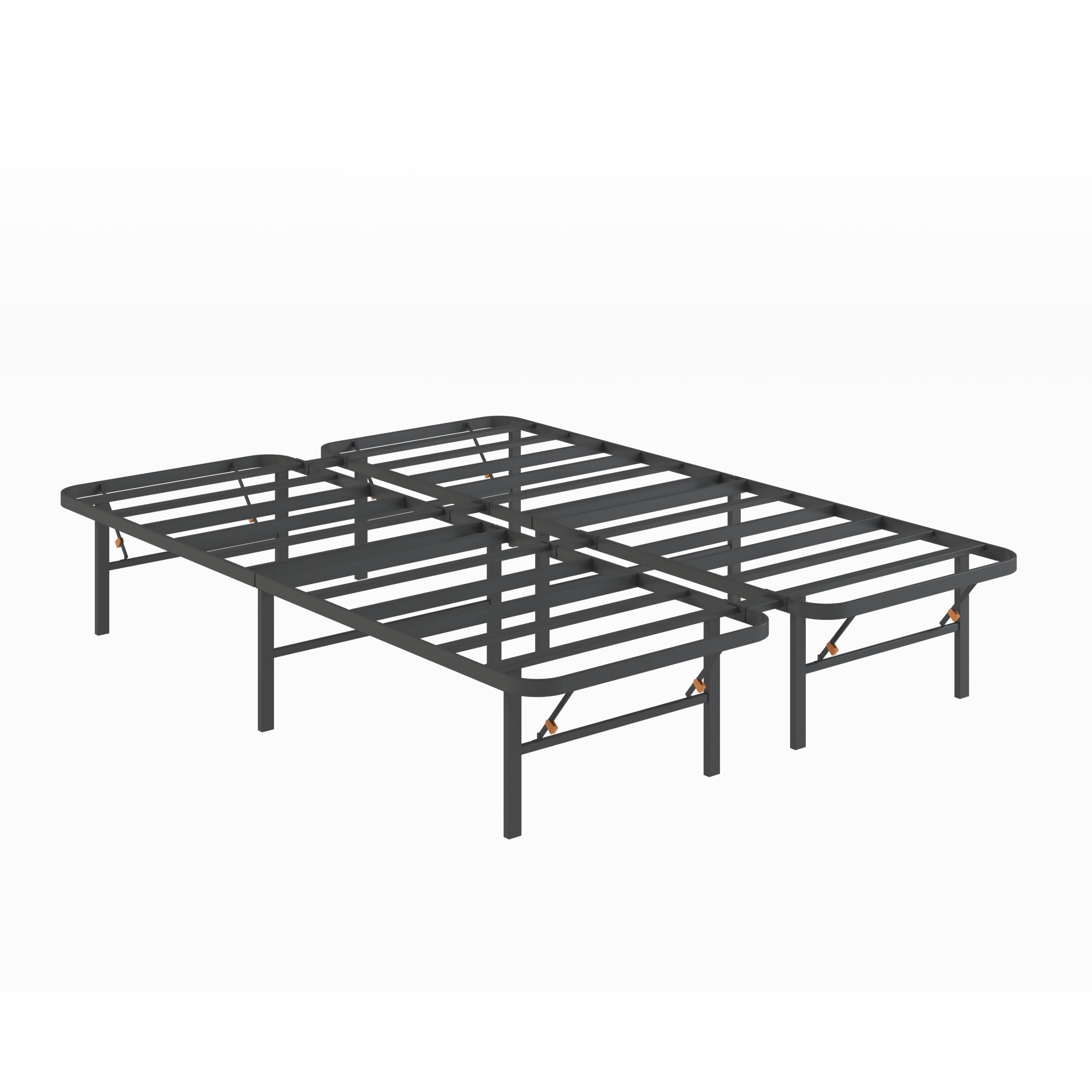 Twin Black Metal Platform Bed Frame with Storage