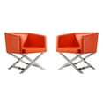 thumbnail image 1 of Manhattan Comfort HollyWood Faux Leather Lounge Chair in Orange (Set of 2), 1 of 7