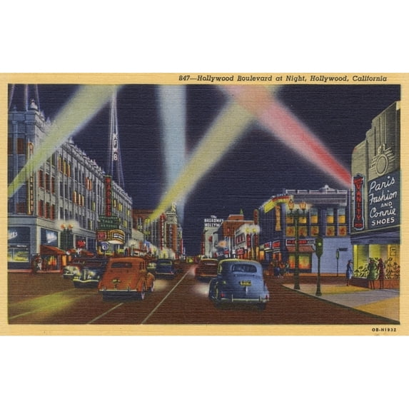 Hollywood Boulvevard - Hollywood, California, Usa. Poster Print By Mary Evans Pharcide (24 X 18)