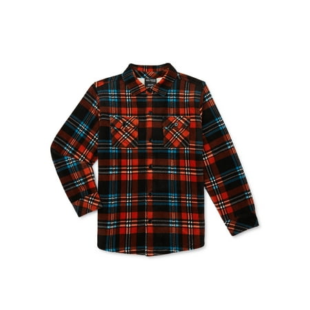 Hollywood Boys Plaid Button Up Shacket, Sizes 4-18