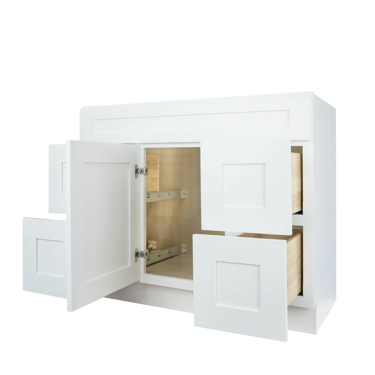 42 in. W x 21 in. D x 34.5 in. H Ready to Assemble Vanity Cabinet with 2-Doors Classic White 42 in. W x 21 in. D x 34.5 in. H Ready to Assemble Vanity Cabinet with 2-Doors Classic White