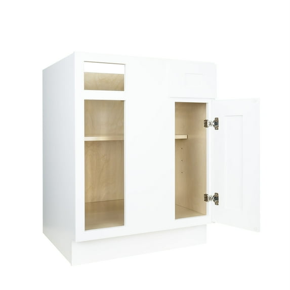Hollywood Fabiani Design Shaker Blind Corner Base Kitchen Cabinet Ready to Assemble 36 in. W x 24 in. D x 34.5 in. H White