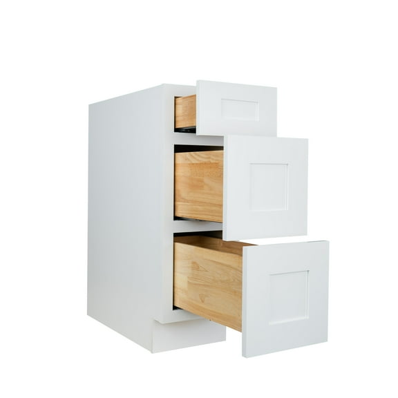 Hollywood Fabiani Design Shaker Drawer Base Kitchen Cabinet Ready to Assemble 24 in. W x 24 in. D x 34.5 in. H White