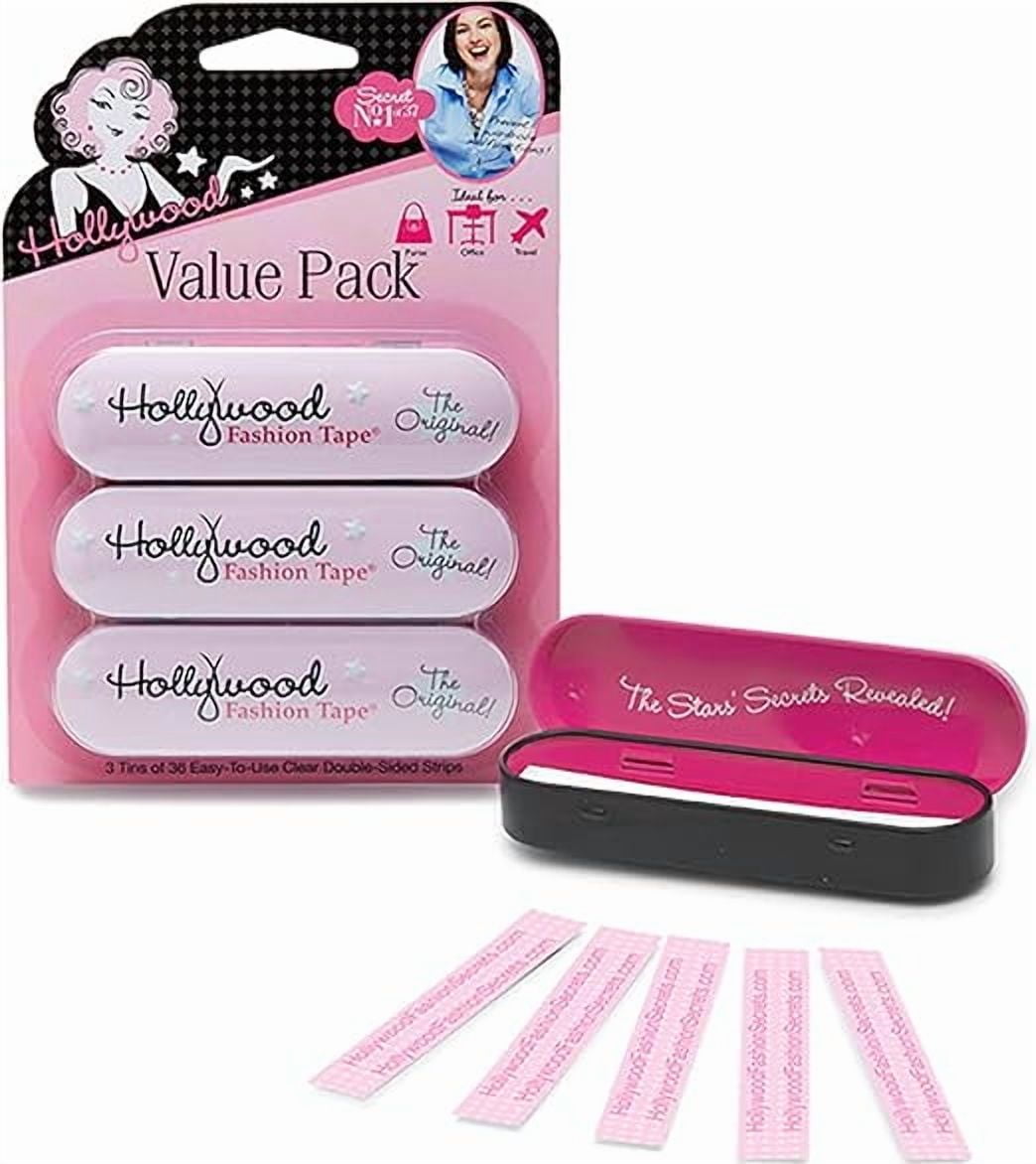 Hollywood Fashion Secrets Double-Stick Apparel Tape, 3 tins x 36 Strips Value Pack