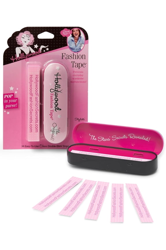 Fashion Tape Strips, Double-Sided Body and Cloth Tape, Clear, 36 Count