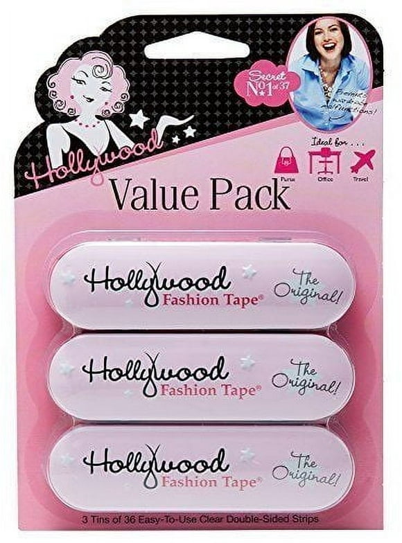 Hollywood Fashion Secrets Medical Quality Double-Stick Apparel Tape, 3 tin..