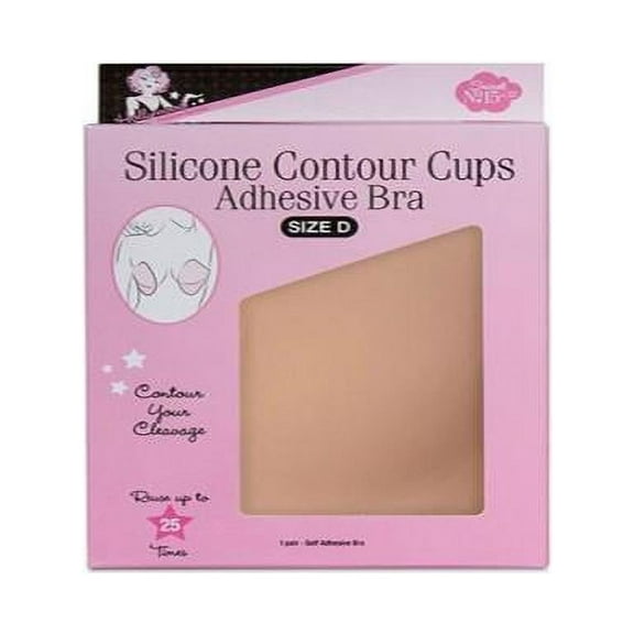 Hollywood Fashion Secrets Silicone Breast Contour Cups, Self-Adhesive, Reusable, Hypoallergenic - Size D