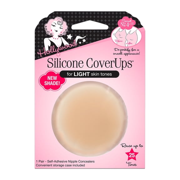 Hollywood Fashion Secrets Sticky Bra Silicone Nipple Covers for Women, 1 Pack, Light Shade, Size 1
