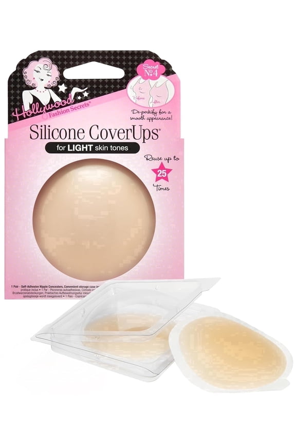 Sticky Bra Silicone Nipple Covers for Women, 1 Pack, Light Shade, Size 1