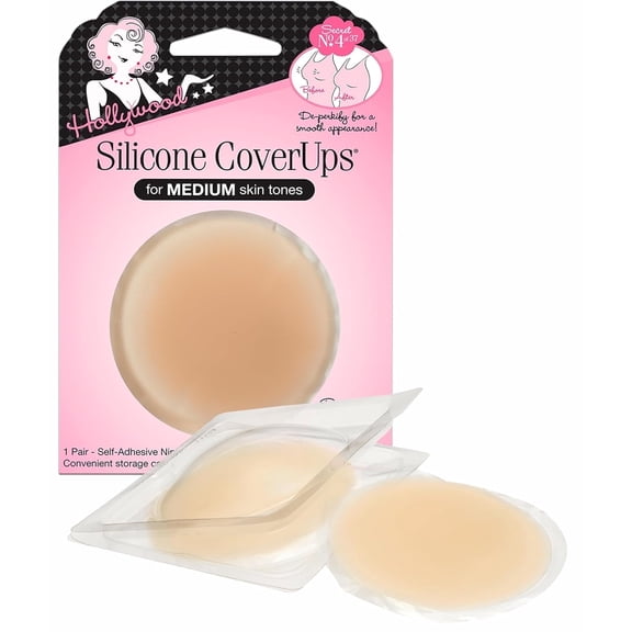 Hollywood Fashion Secrets Sticky Bra, Hypoallergenic Silicone Adhesive Bra for Women, Medium Shade