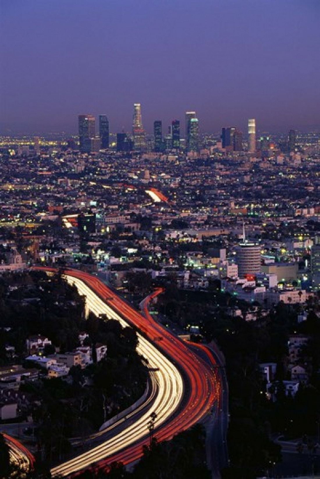 Hollywood Freeway Los Angeles CA Canvas Art - Panoramic Images (36 x 24)