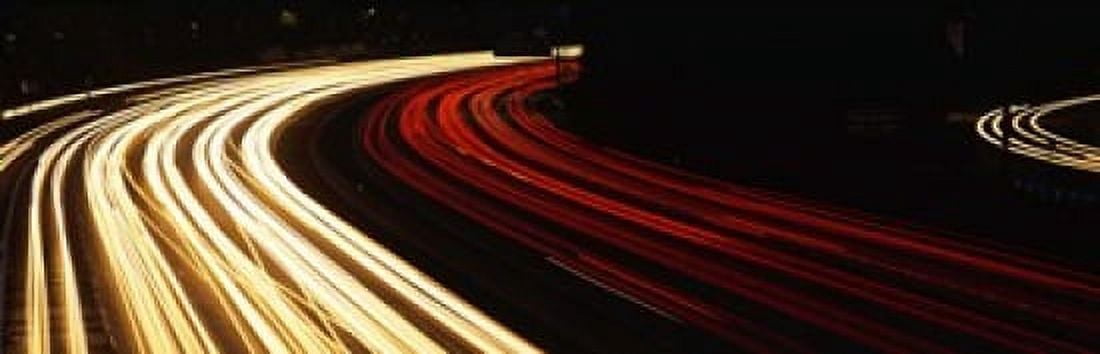 Hollywood Freeway at Night CA Canvas Art - Panoramic Images (18 x 6)
