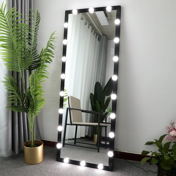 Hollywood Full Length Mirror with Lights Full Body Vanity Mirror with 3 Color Modes Lighted Standing Floor Mirror for Dressing