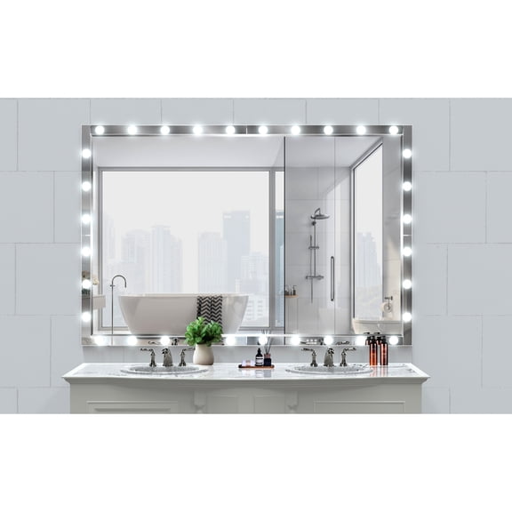 Hollywood Full Length Mirror with Lights | Smart Color & Brightness Control | Aluminum with Drop - Test Packaging | See Yourself Clearly