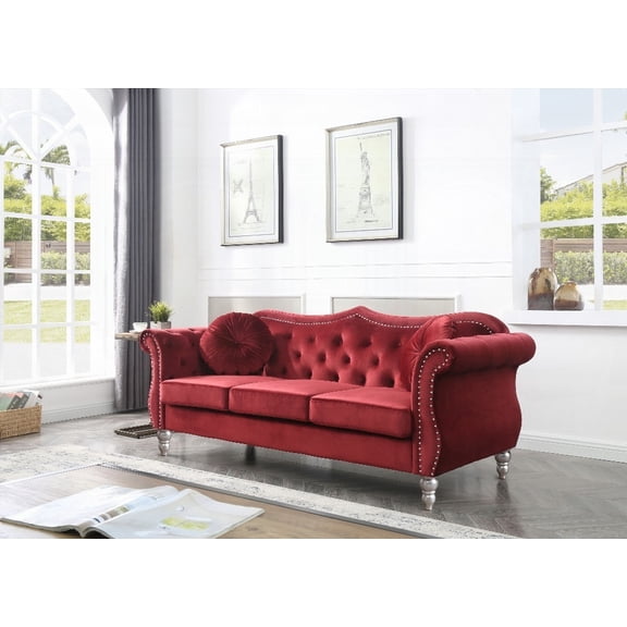 Hollywood G0669A-S Sofa, Soft Velvet & Tufted Comfort|Assembly Required