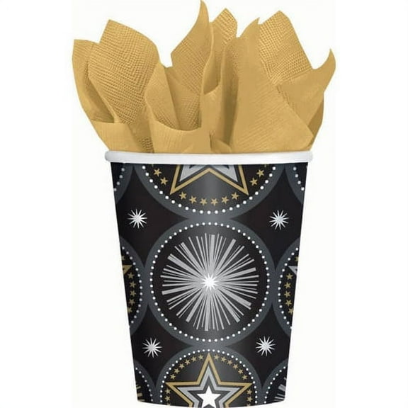 Hollywood 'Glitter Starz' 9oz Paper Cups (8ct)