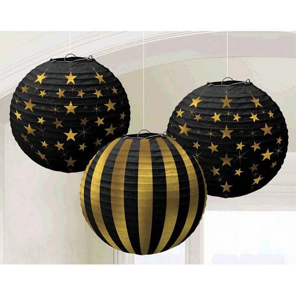 VARIOUS Hollywood 'Glitz and Glam' Paper Lanterns (3ct)