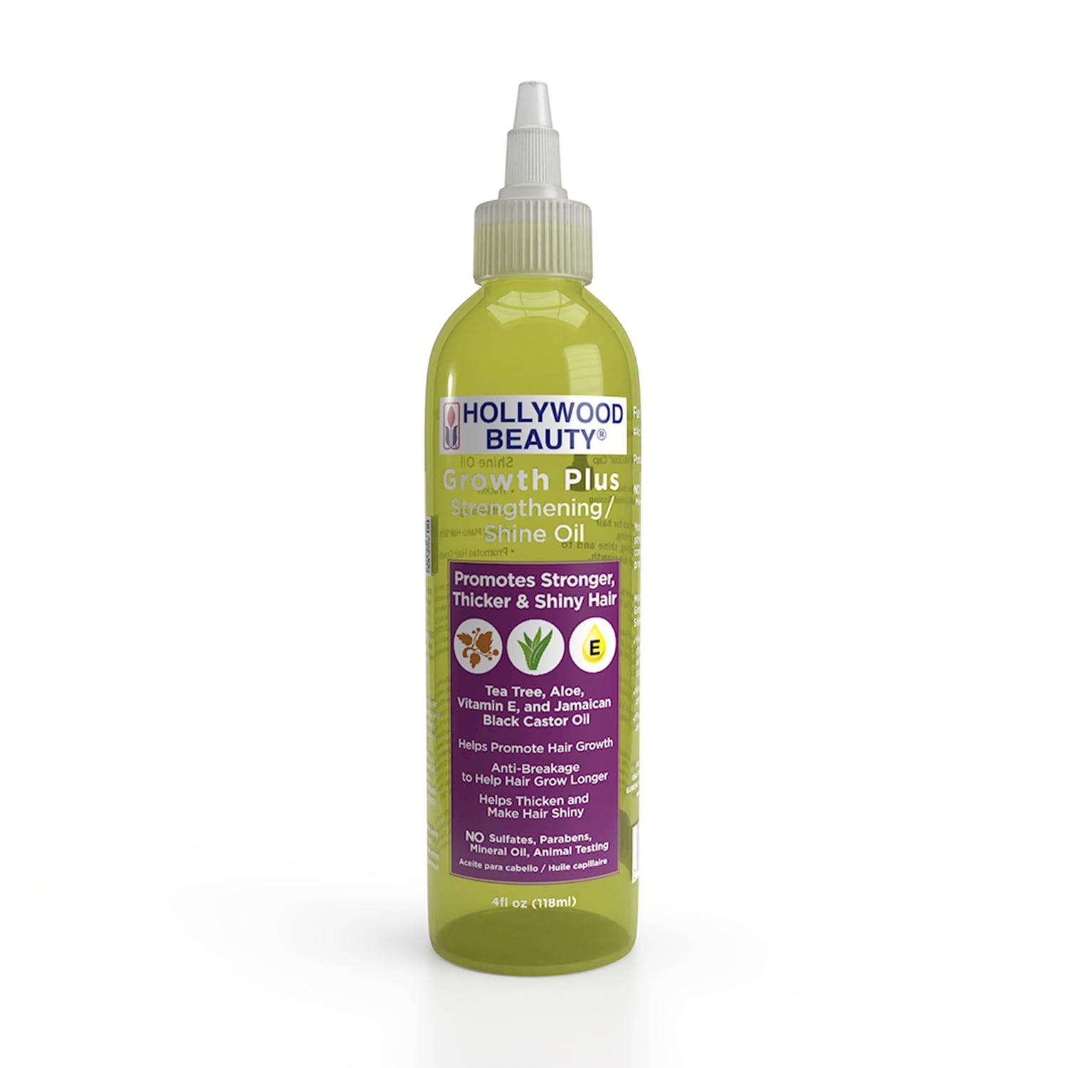Hollywood Growth Plus Strengthening Shine Oil, 4 Oz., Pack of 2