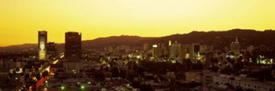 Hollywood Hills Hollywood California USA Canvas Art - Panoramic Images (36 x 12)