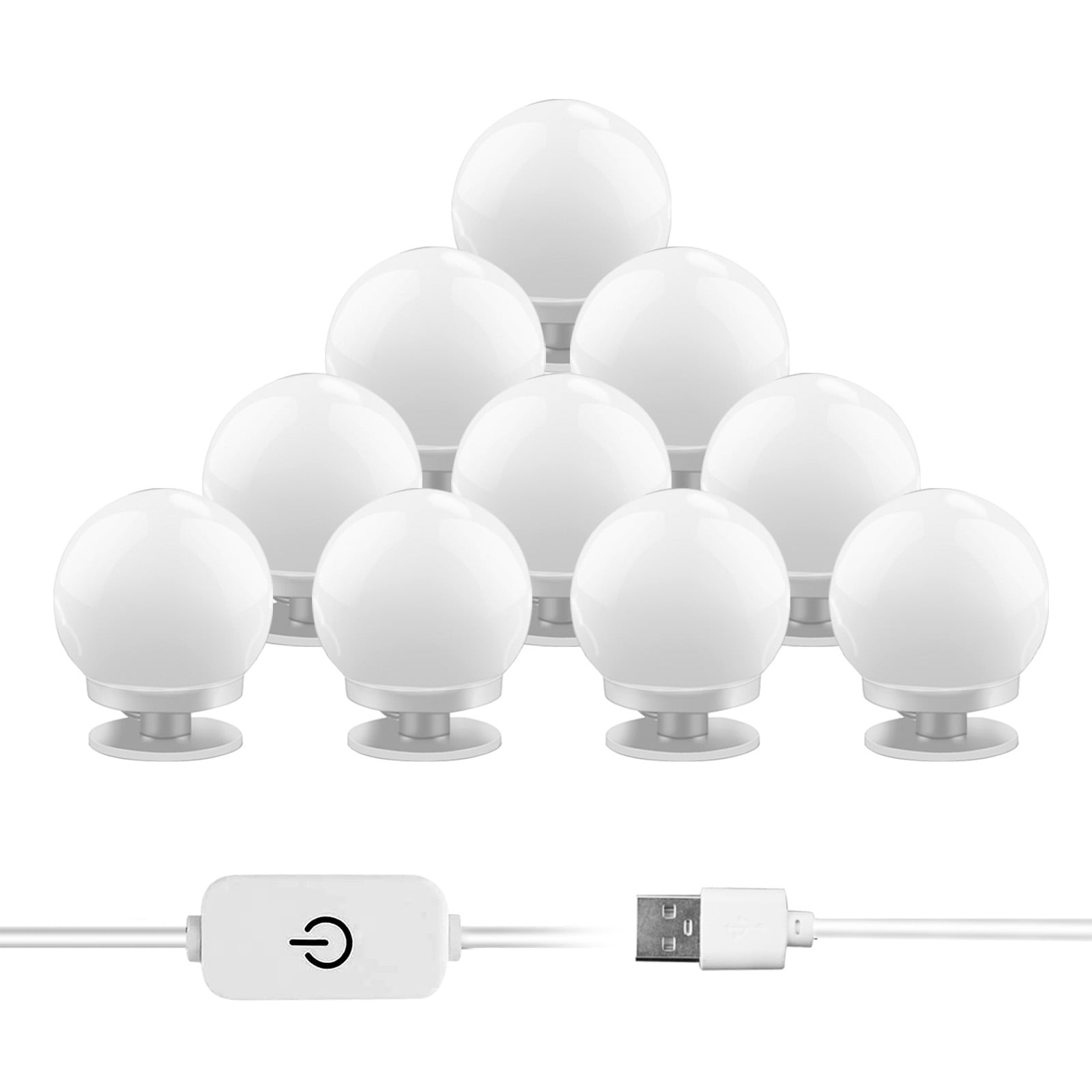 Hollywood Led Vanity Lights Strip Kit 10 Dimmable Light Bulbs for Full