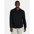 thumbnail image 1 of Hollywood Men's Thermal Button Up Hoodie with Long Sleeves, Sizes S-XL, 1 of 1