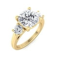 thumbnail image 1 of Hollywood - Moissanite Cushion Cut Lab Diamond Engagement Ring With Round Sidestones, 1 of 5