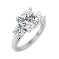 thumbnail image 1 of Hollywood - Moissanite Cushion Cut Lab Diamond Engagement Ring With Round Sidestones, 1 of 5