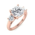 thumbnail image 1 of Hollywood - Moissanite Cushion Cut Lab Diamond Engagement Ring With Round Sidestones, 1 of 5